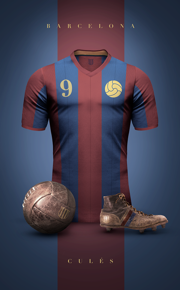 Maillot retro vintage FC Barcelone